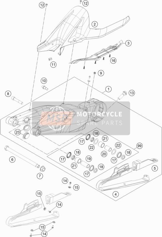 KTM 1290 SUPER DUKE GT OR. ABS USA 2016 Swing Arm for a 2016 KTM 1290 SUPER DUKE GT OR. ABS USA