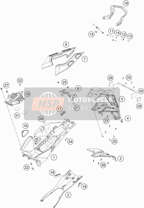 KTM 1290 SUPER DUKE GT OR. ABS Japan 2016 Garniture arrière pour un 2016 KTM 1290 SUPER DUKE GT OR. ABS Japan