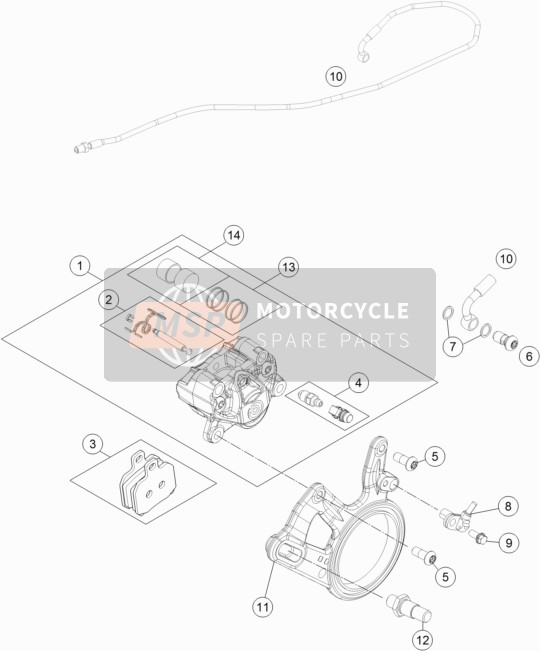 KTM 1290 Super Duke GT, white Japan 2019 Bremssattel hinten für ein 2019 KTM 1290 Super Duke GT, white Japan