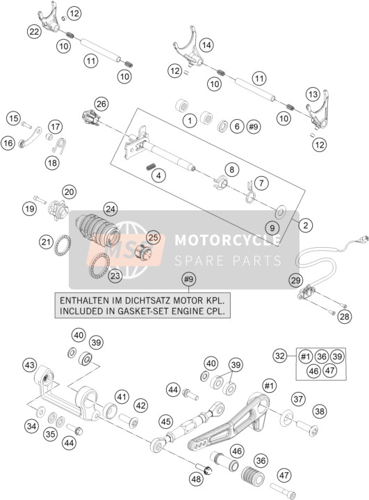 KTM 1290 Super Duke R, black Europe 2019 Meccanismo di cambio per un 2019 KTM 1290 Super Duke R, black Europe