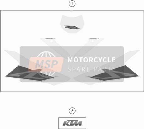 KTM 1290 Super Duke R, white USA 2018 Decal for a 2018 KTM 1290 Super Duke R, white USA