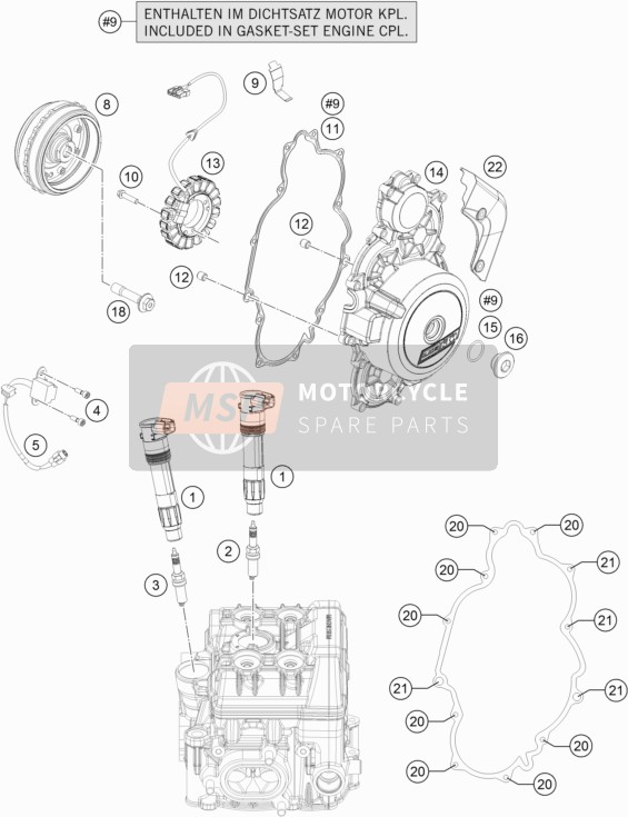 KTM 1290 Super Duke R, white Europe 2019 Système de mise à feu pour un 2019 KTM 1290 Super Duke R, white Europe