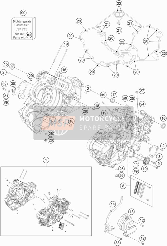 KTM 1290 SUPERDUKE R BLACK ABS Australia 2014 Boîtier moteur pour un 2014 KTM 1290 SUPERDUKE R BLACK ABS Australia