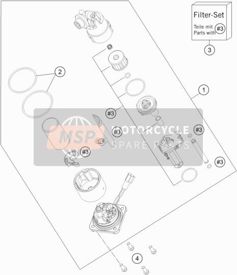 KTM 1290 SUPERDUKE R BLACK ABS USA 2015 Fuel Pump for a 2015 KTM 1290 SUPERDUKE R BLACK ABS USA