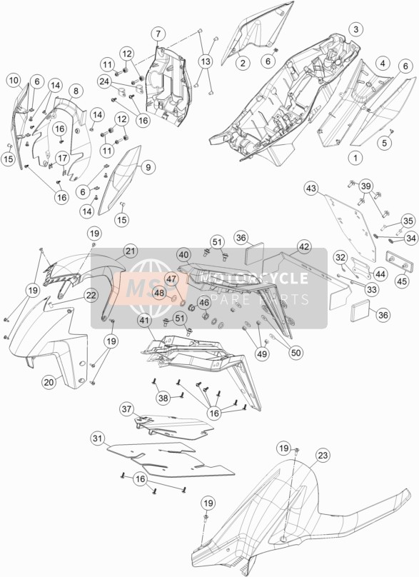 KTM 1290 SUPERDUKE R BLACK ABS USA 2015 ABDECKUNG, KOTFLÜGEL für ein 2015 KTM 1290 SUPERDUKE R BLACK ABS USA