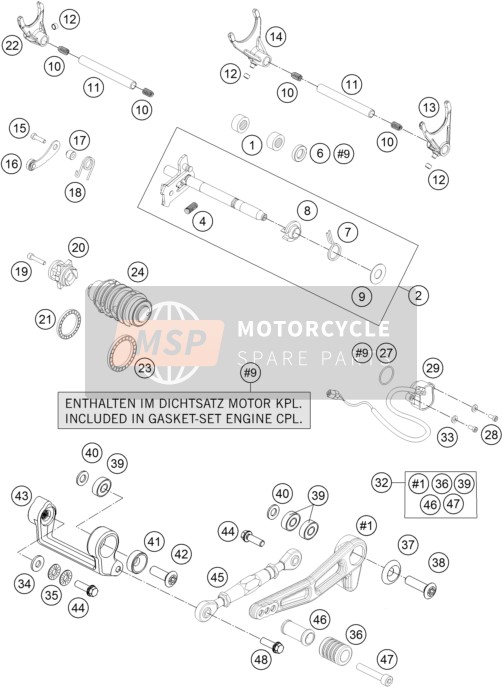 KTM 1290 SUPERDUKE R BLACK ABS Europe 2015 Meccanismo di cambio per un 2015 KTM 1290 SUPERDUKE R BLACK ABS Europe