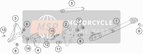 KTM 1290 SUPERDUKE R BLACK ABS Europe 2016 Side / Centre Stand for a 2016 KTM 1290 SUPERDUKE R BLACK ABS Europe