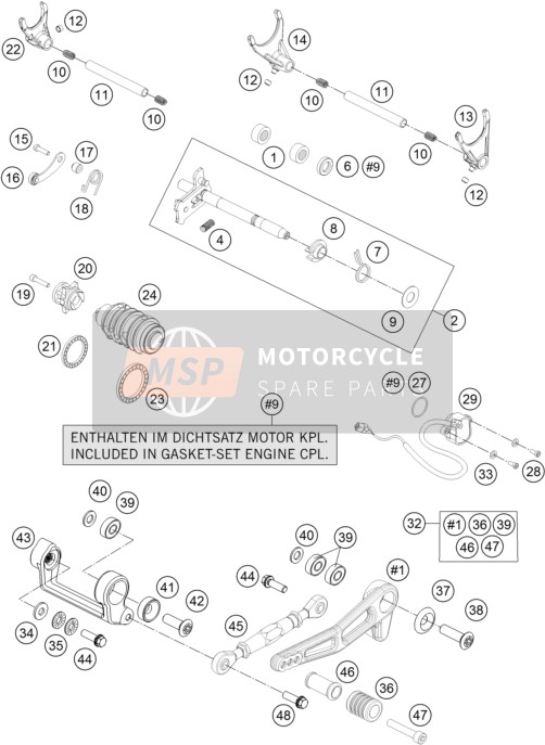 KTM 1290 SUPERDUKE R ORANGE ABS USA 2014 Mécanisme de changement de vitesse pour un 2014 KTM 1290 SUPERDUKE R ORANGE ABS USA