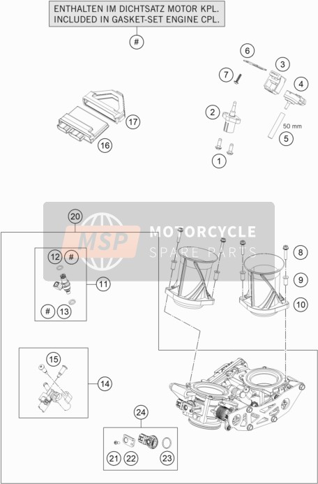KTM 1290 SUPERDUKE R ORANGE ABS China 2015 Throttle Body for a 2015 KTM 1290 SUPERDUKE R ORANGE ABS China