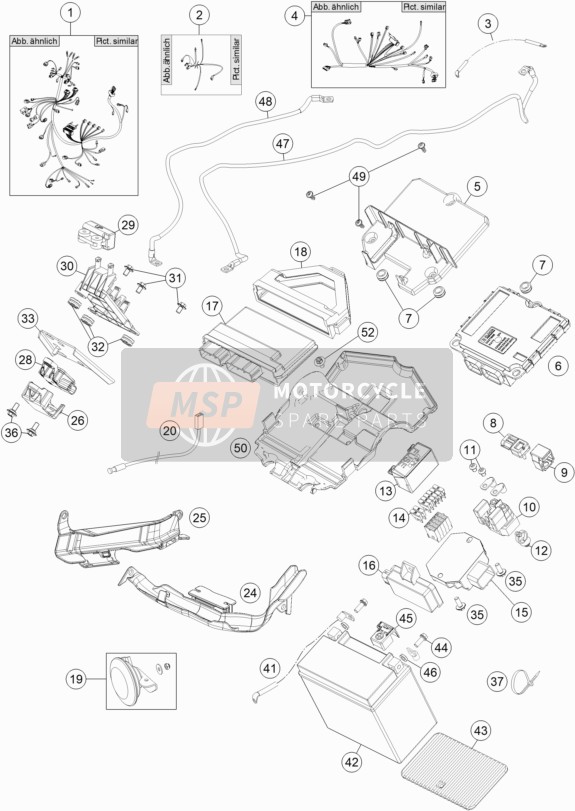 KTM 1290 SUPERDUKE R ORANGE ABS USA 2016 Arnés de cableado para un 2016 KTM 1290 SUPERDUKE R ORANGE ABS USA
