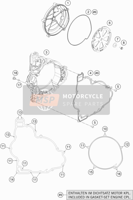 KTM 1290 SUPERDUKE R S.E. ABS France 2016 Clutch Cover for a 2016 KTM 1290 SUPERDUKE R S.E. ABS France