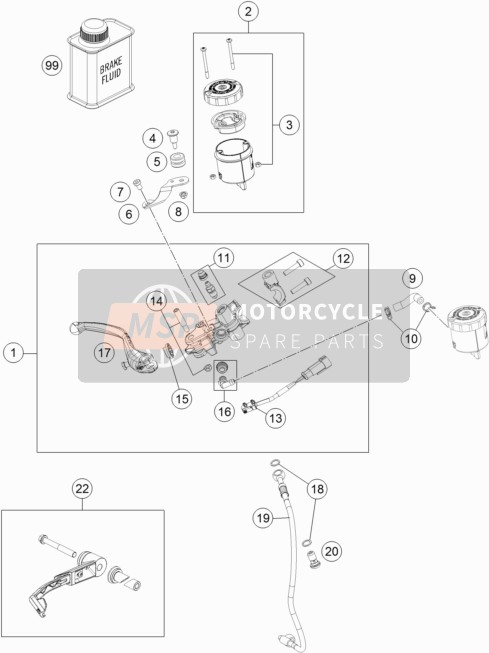 KTM 1290 SUPERDUKE R S.E. ABS Europe 2016 Front Brake Control for a 2016 KTM 1290 SUPERDUKE R S.E. ABS Europe