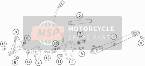 KTM 1290 SUPERDUKE R WHITE USA 2017 Side / Centre Stand for a 2017 KTM 1290 SUPERDUKE R WHITE USA
