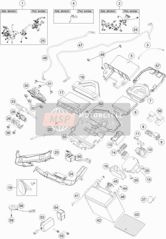 KTM 1290 SUPERDUKE R WHITE USA 2017 Wiring Harness for a 2017 KTM 1290 SUPERDUKE R WHITE USA