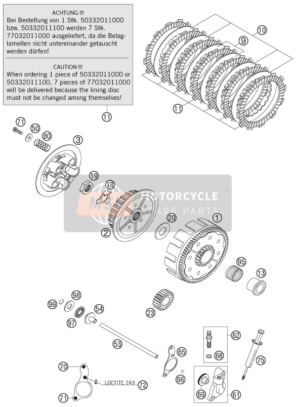 KTM 144 SX USA 2007 Embrayage pour un 2007 KTM 144 SX USA