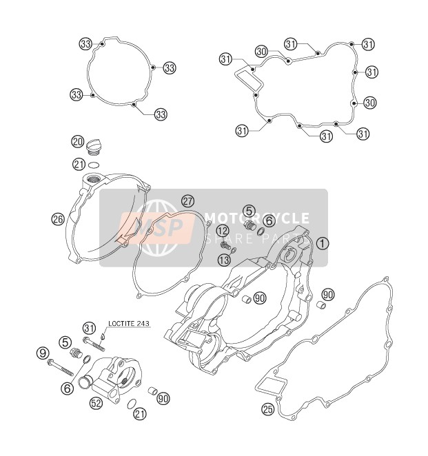 KTM 144 SX USA 2007 Tapa del embrague para un 2007 KTM 144 SX USA