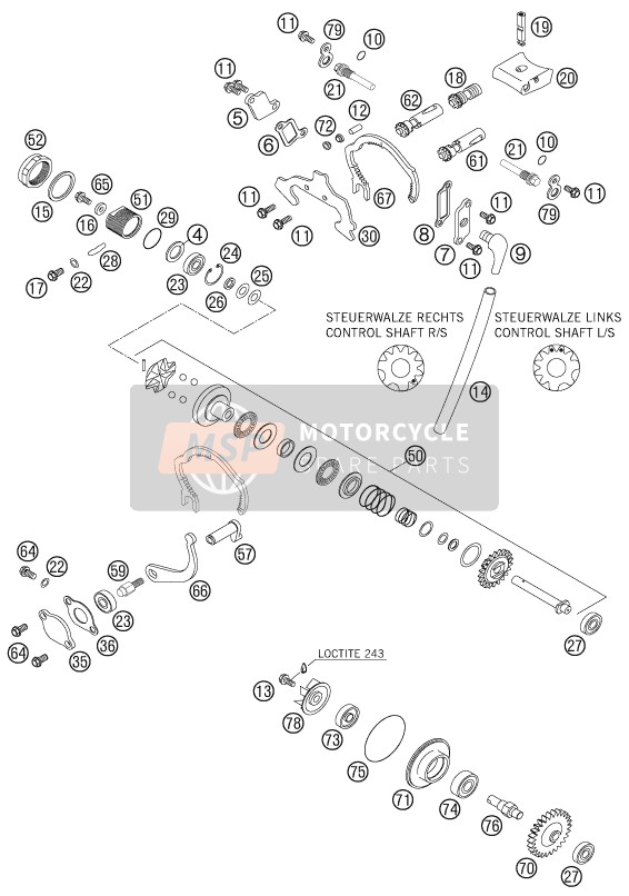 KTM 144 SX USA 2007 Uitlaatcontrole voor een 2007 KTM 144 SX USA