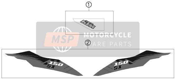 KTM 150 SX Europe 2012 Aufkleber für ein 2012 KTM 150 SX Europe