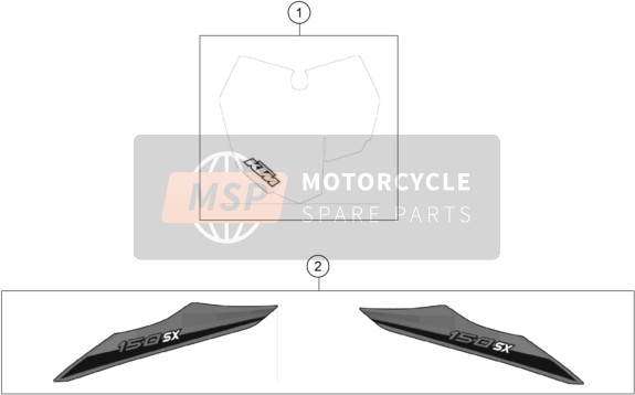 KTM 150 SX USA 2014 Decal for a 2014 KTM 150 SX USA
