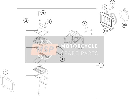 KTM 150 SX USA 2014 Caja de válvula de láminas para un 2014 KTM 150 SX USA