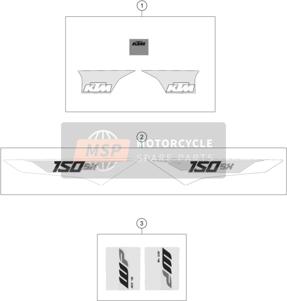 KTM 150 SX Europe 2016 Decal for a 2016 KTM 150 SX Europe