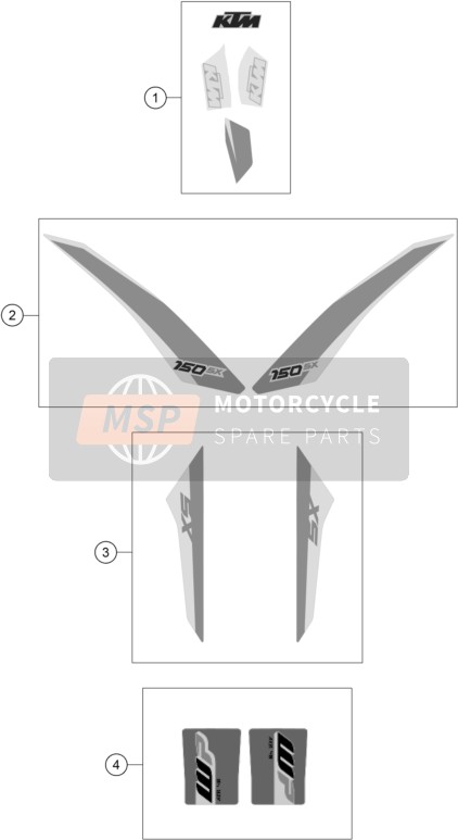 KTM 150 SX Europe 2017 Decal for a 2017 KTM 150 SX Europe
