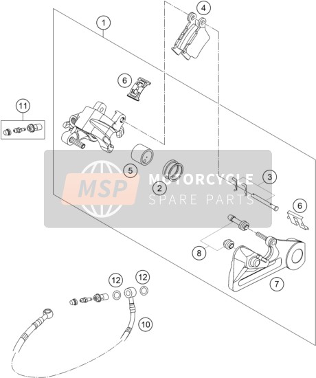 KTM 150 SX USA 2018 Pinza de freno trasero para un 2018 KTM 150 SX USA