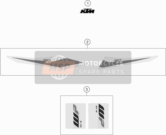 KTM 150 SX Europe 2019 Decal for a 2019 KTM 150 SX Europe