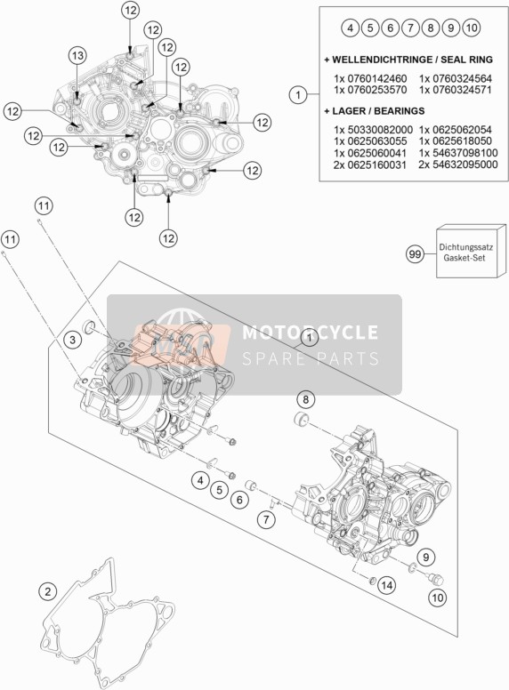 KTM 150 XC-W USA 2017 Boîtier moteur pour un 2017 KTM 150 XC-W USA