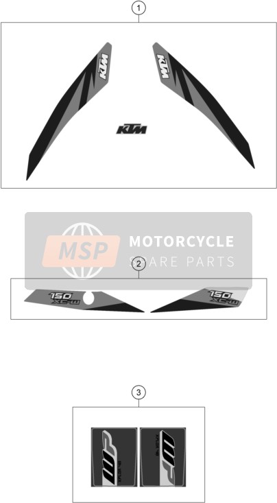 KTM 150 XC-W USA 2018 Sticker voor een 2018 KTM 150 XC-W USA