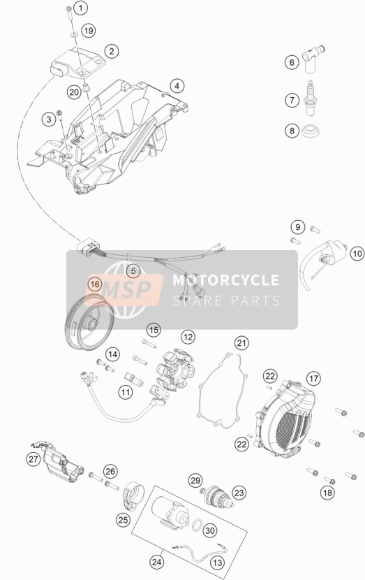 KTM 150 XC-W USA 2018 Ontbrandingssysteem voor een 2018 KTM 150 XC-W USA