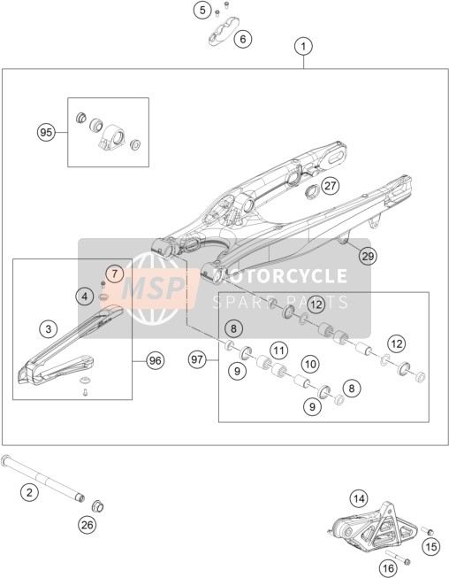 KTM 150 XC-W USA 2018 Swing Arm for a 2018 KTM 150 XC-W USA