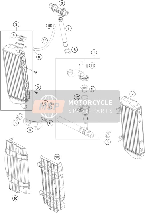 KTM 150 XC-W USA 2019 Système de refroidissement pour un 2019 KTM 150 XC-W USA