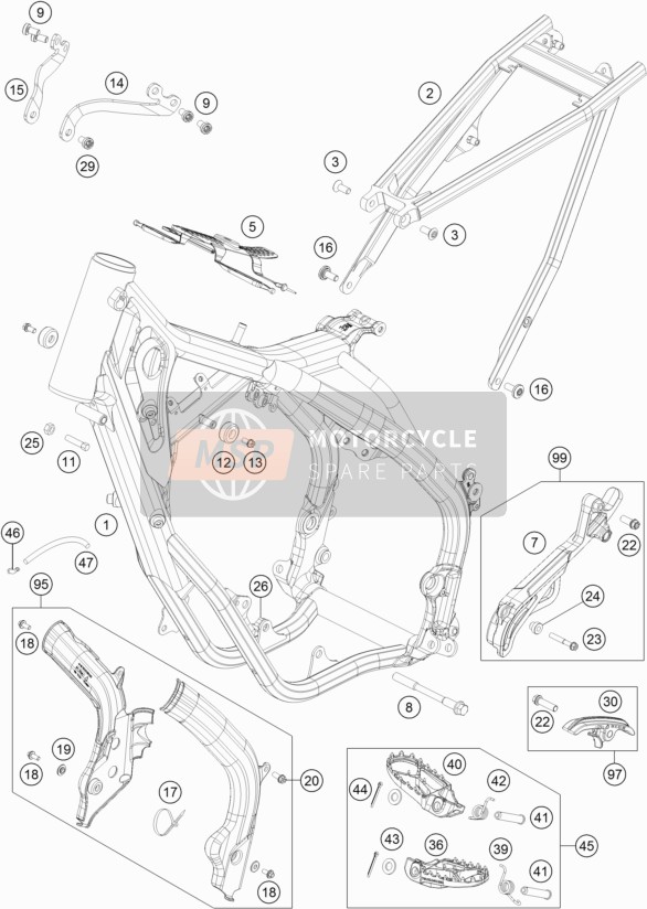 KTM 150 XC-W USA 2019 Frame for a 2019 KTM 150 XC-W USA