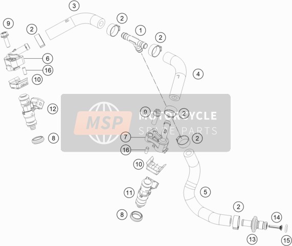 KTM 150 XC-W TPI USA 2020 Brandstofverdeler voor een 2020 KTM 150 XC-W TPI USA