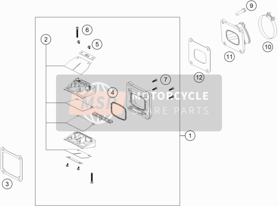 KTM 150 XC-W TPI USA 2020 Reed Valve Case for a 2020 KTM 150 XC-W TPI USA