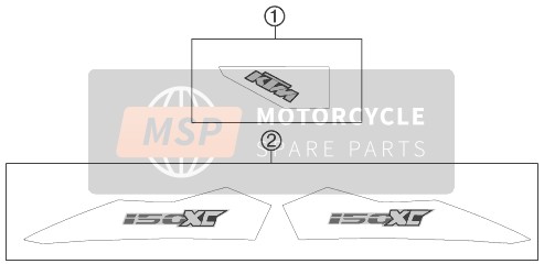 KTM 150 XC USA 2011 Decal for a 2011 KTM 150 XC USA