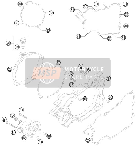 KTM 150 XC USA 2013 Koppelingsdeksel voor een 2013 KTM 150 XC USA