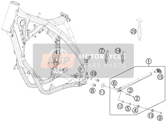 KTM 150 XC USA 2013 Lado / Caballete central para un 2013 KTM 150 XC USA