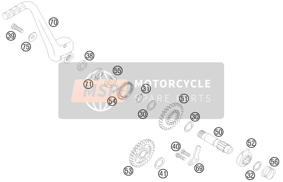 KTM 150 XC USA 2014 Kick Starter para un 2014 KTM 150 XC USA