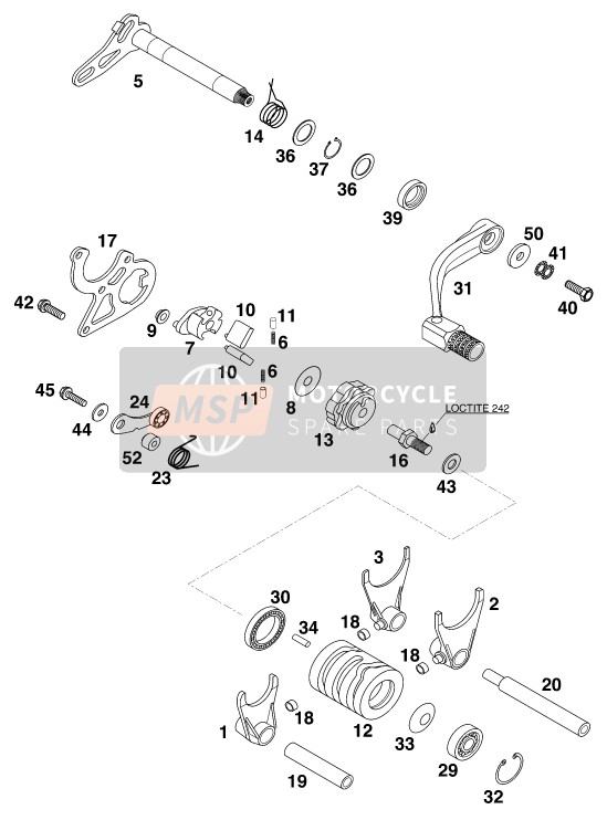 KTM 200 EXC USA 1998 Shifting Mechanism for a 1998 KTM 200 EXC USA