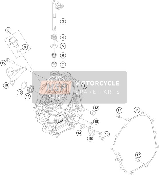 KTM 200 Duke, black, w/o ABS-CKD Colombia 2018 Clutch Cover for a 2018 KTM 200 Duke, black, w/o ABS-CKD Colombia