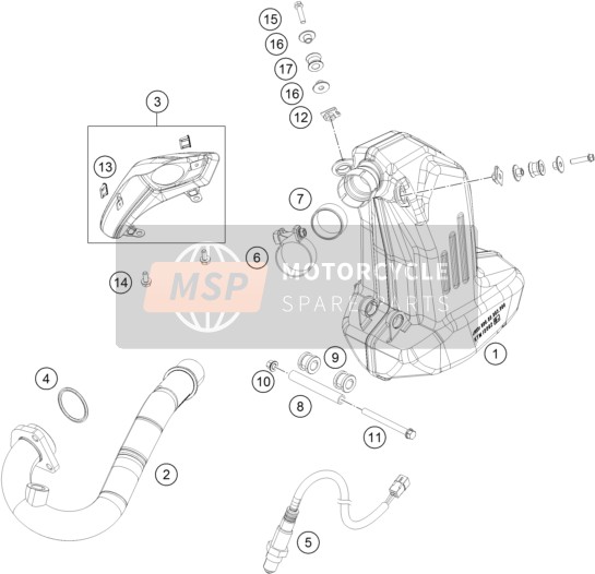 KTM 200 DUKE GREY Europe 2012 ABGASSYSTEM für ein 2012 KTM 200 DUKE GREY Europe