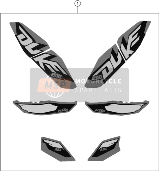 KTM 200 DUKE OR. w/o ABS CKD Argentina 2014 Decal for a 2014 KTM 200 DUKE OR. w/o ABS CKD Argentina