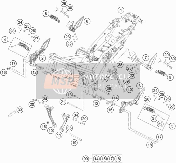KTM 200 DUKE OR. w/o ABS CKD China 2015 Rahmen für ein 2015 KTM 200 DUKE OR. w/o ABS CKD China