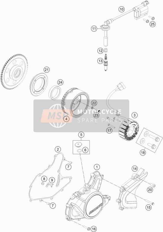 KTM 200 DUKE OR. w/o ABS CKD Argentina 2016 Ignition System for a 2016 KTM 200 DUKE OR. w/o ABS CKD Argentina