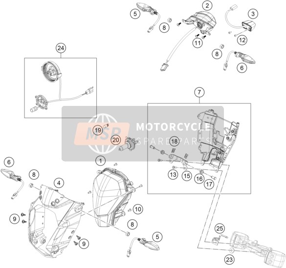 KTM 200 DUKE ORANGE Europe 2012 Lighting System for a 2012 KTM 200 DUKE ORANGE Europe