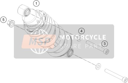 KTM 200 Duke, orange, w/o ABS-B.D.  2019 Stoßdämpfer für ein 2019 KTM 200 Duke, orange, w/o ABS-B.D. 