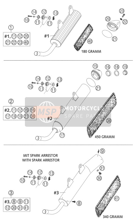 KTM 200 EXC USA 2004 HAUPTSCHALLDÄMPFER für ein 2004 KTM 200 EXC USA