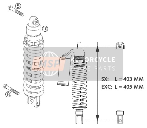 KTM 200 EXC Australia 2004 Shock Absorber for a 2004 KTM 200 EXC Australia